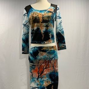 Jealous Tomato 2pc Crop Top/Pencil Skirt Sz Small